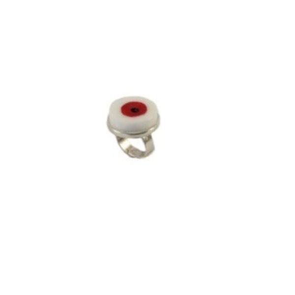"T h a s s o s " Evil Eye Marble Ring-Δαχτυλίδι από Μάρμαρο! - ορείχαλκος, μάτι, αυξομειούμενα - 2