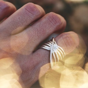 Ασημένιο δαχτυλίδι σε δακτυλίους κατασκευασμένο με ασήμι 925 ( labyrinth ring design) - επάργυρα, ασήμι, ασήμι 925, minimal, σταθερά, μεγάλα