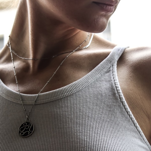 Κολιέ ( circle ancient, rebound layer pendant ) - ασήμι, ασήμι 925, κοντά