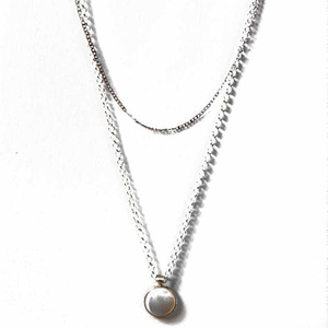 Κολιέ με όστρακο ( circle pendant, white shell gemstone) - ασήμι, ασήμι 925, επάργυρα - 3