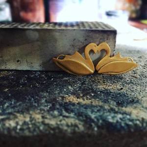 Κολιέ κύκνος χρυσό (Love swan pendant ) - ασήμι, επιχρυσωμένα, κοντά, μπρούντζος - 4