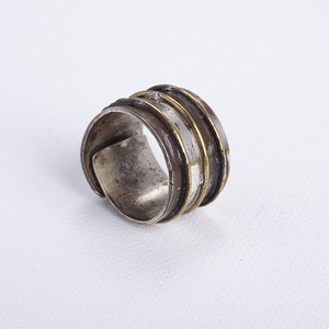 Δαχτυλίδι αντρικό σε ασήμι 925 και χρυσές αποχρώσεις - αυξομειούμενα, ασήμι, δαχτυλίδια, μεγάλα