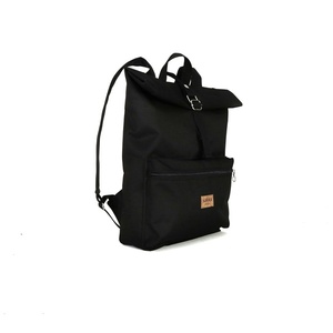 Μαύρο Σακίδιο Πλάτης // Roll top Backpack - πλάτης, σακίδια πλάτης, all day, vegan friendly