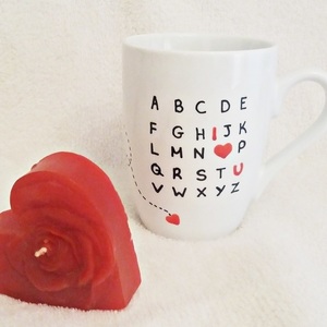 Ηandpainted Mug "I Love You" - ζωγραφισμένα στο χέρι, δώρο, πορσελάνη, κούπες & φλυτζάνια, αγ. βαλεντίνου