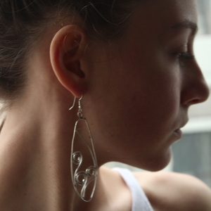 Σκουλαρίκια σε ασήμι 925 (silver earrings flowers) - ασήμι, ασήμι 925, μακριά, κρεμαστά, γάντζος