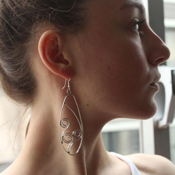 Σκουλαρίκια σε ασήμι 925 (silver earrings flowers) - ασήμι, ασήμι 925, μακριά, κρεμαστά, γάντζος - 5