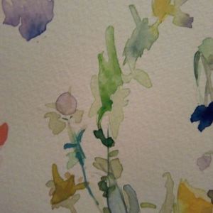 Ακουαρέλλα "Αγριολούλουδα στο βάζο" - πίνακες & κάδρα, άνοιξη, πίνακες ζωγραφικής - 3