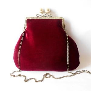 Βελούδινη clutch τσάντα -Η μονόχρωμη αριστοκρατία- - ύφασμα, ώμου, βελούδο, δερματίνη