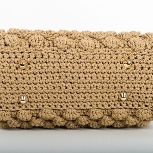 Πλεκτή τσάντα pochette σε σχέδιο bubble - ώμου, crochet, πλεκτές τσάντες, δώρα για γυναίκες, μικρές, μικρές - 3