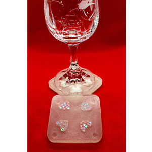Heart coasters - γυαλί, σουβέρ, πρωτότυπα δώρα, αγ. βαλεντίνου, είδη σερβιρίσματος - 2