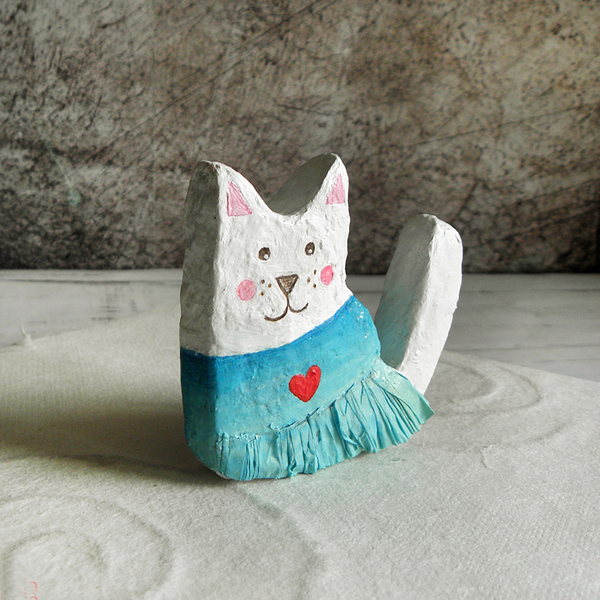 Γάτα, βάση για δαχτυλίδια - χαρτί, γάτα, γιορτή της μητέρας - 3