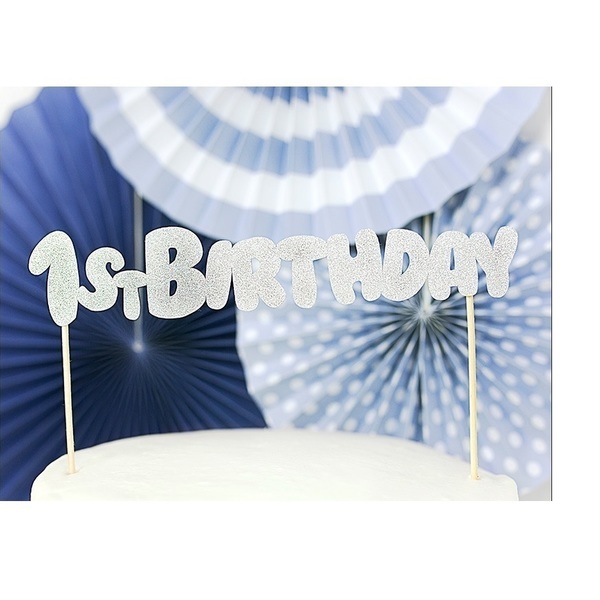 Διακοσμητικό Τούρτας 1st Birthday Silver - αγόρι, διακοσμητικά για τούρτες, διακοσμητικά - 2
