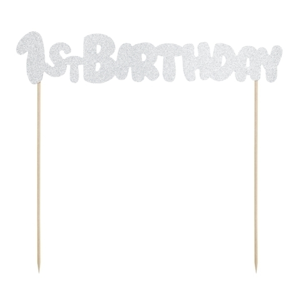 Διακοσμητικό Τούρτας 1st Birthday Silver - διακοσμητικά, διακοσμητικά για τούρτες, αγόρι