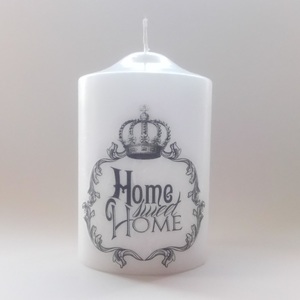 Διακοσμητικό Λευκό Κερί Home Sweet Home - κορώνα, decor, κερί - 2