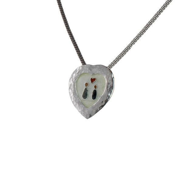 Μενταγιόν καρδιά, personalized necklace family members necklace cloisonne enamel jewelry - charms, ασήμι 925, επάργυρα, κοντά, οικογένεια, μενταγιόν - 3