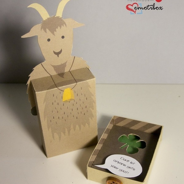 Emotibox 3D ευχητήρια καρτούλα σκύλος, κατσίκα ή γουρούνι - λούτρινα, δώρα γενεθλίων, γενική χρήση, δώρο έκπληξη - 3