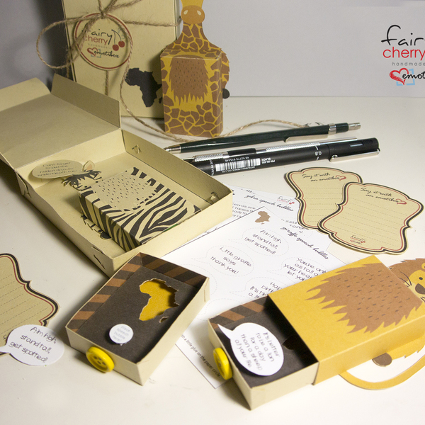 Emotibox 3D ευχητήρια καρτούλα λιοντάρι, ζέβρα, καμηλοπάρδαλη - λιοντάρι, δώρα γενεθλίων, γενική χρήση, δώρο έκπληξη - 5