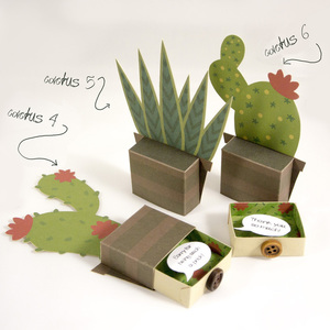 Emotibox 3D ευχητήρια καρτούλα κακτάκια - δώρα για βάπτιση, κάκτος, δώρα γενεθλίων, γενική χρήση, δώρο γέννησης - 3