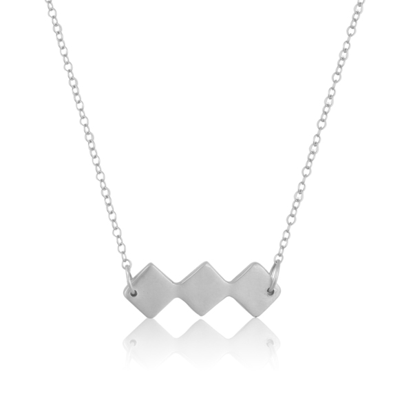 Triple rhombus κολιέ - κοντά, επιχρυσωμένα, ασήμι - 2