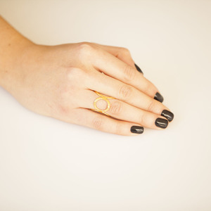 Εντυπωσιακό δαχτυλίδι - επιχρυσωμένα, ορείχαλκος, μεγάλα, αυξομειούμενα, φθηνά - 2