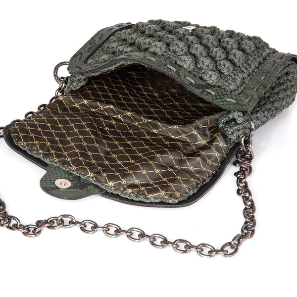Τσάντα με αλυσίδα - ώμου, χιαστί, crochet, boho, πλεκτές τσάντες - 4