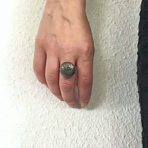 Black Urchin Ring-Δαχτυλίδι Αχινός Από Ασήμι 925 Με Πέτρα Citrine - ασήμι, ημιπολύτιμες πέτρες, χειροποίητα, αχινός - 3