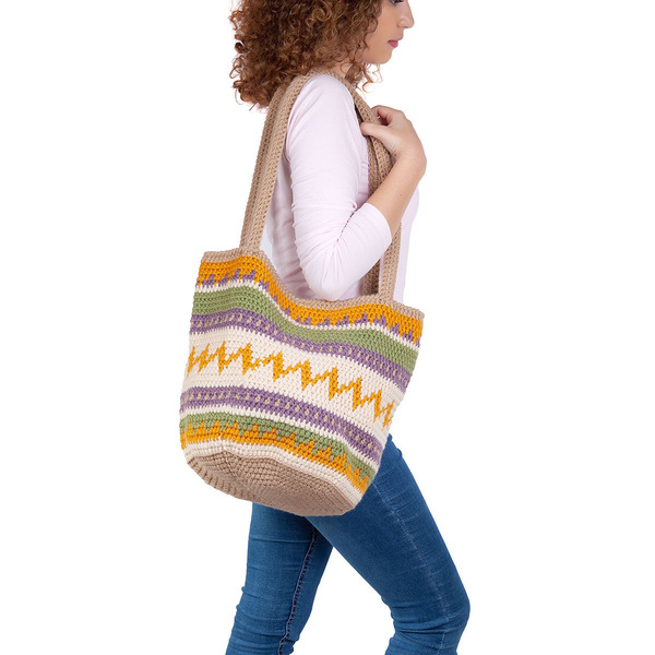 Τσάντα πλεκτή ώμου εκρού για τον χειμωνα - ώμου, crochet, must αξεσουάρ, πλεκτές τσάντες - 4