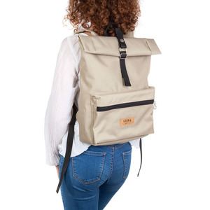 Μπεζ Σακίδιο Πλάτης // Roll top Backpack - πλάτης, σακίδια πλάτης, μεγάλες, all day - 3