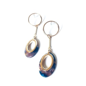 Blue drops earrings - μοντέρνο, επιχρυσωμένα, μακριά, minimal, κρεμαστά - 2
