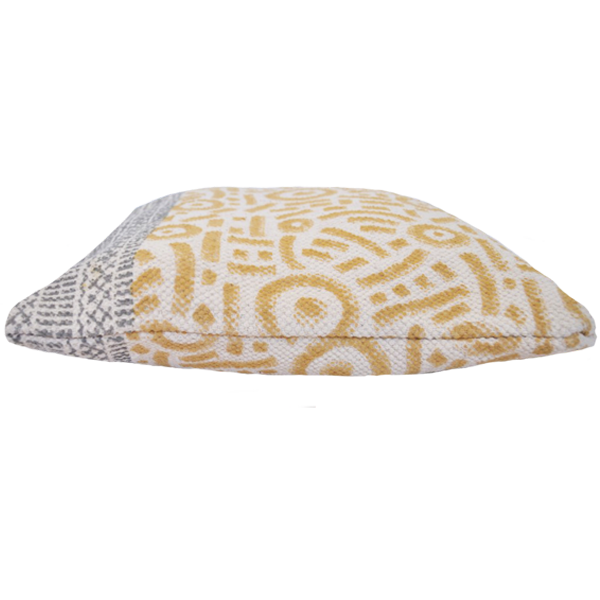Μαξιλάρι jute χειροποίητο με κίτρινα σχέδια - μαξιλάρια - 2