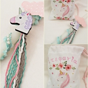 Customized Σετ Λαμπάδα-πουγκί για κορίτσι "Unicorn " - κορίτσι, λαμπάδες, μονόκερος, για παιδιά, σετ δώρου - 2