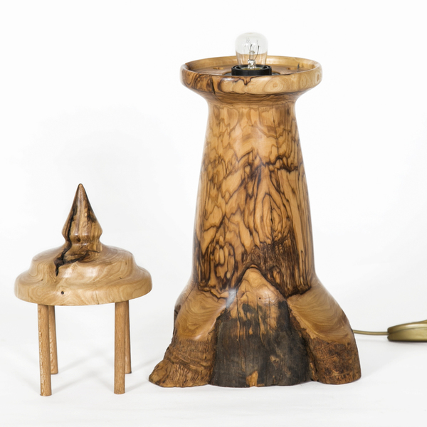 Ξύλινο επιτραπέζιο φωτιστικό - πορτατίφ, δώρο, χειροποίητα, ξύλινα διακοσμητικά, διακόσμηση σαλονιού - 3