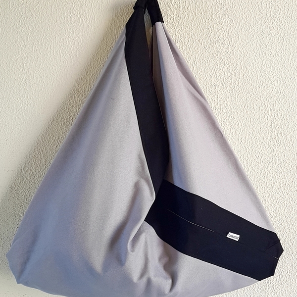 Τσάντα ώμου Origami Grey - καμβάς, ώμου, φθηνές