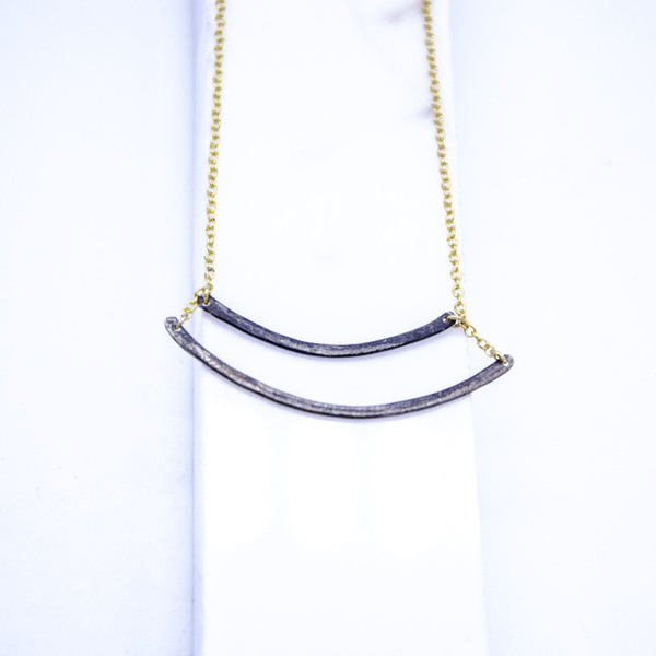 "Black n' Gold'' necklace - επιχρυσωμένα, ασήμι 925, κοντά, Black Friday - 3