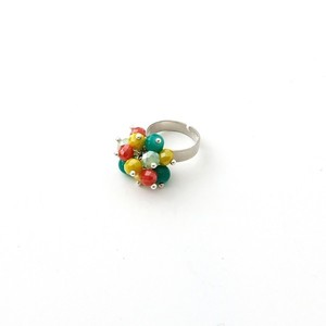 Δαχτυλίδι με χάντρες σε έντονα χρώματα - χάντρες, μεγάλα, επιροδιωμένα, αυξομειούμενα, φθηνά - 5