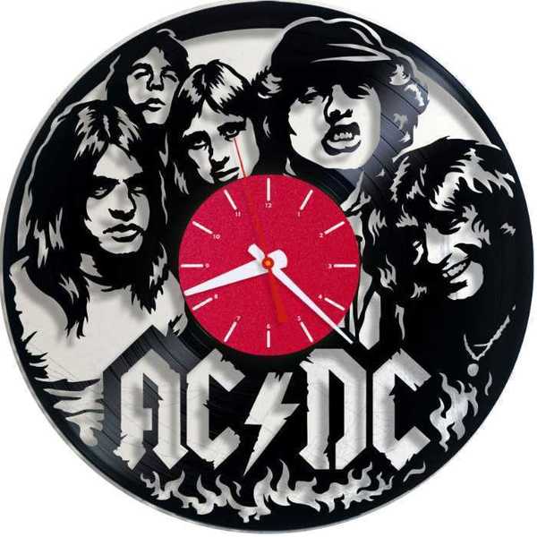 AC/DC Rock Band Vinyl Records Wall Clock - τοίχου, ρολόγια