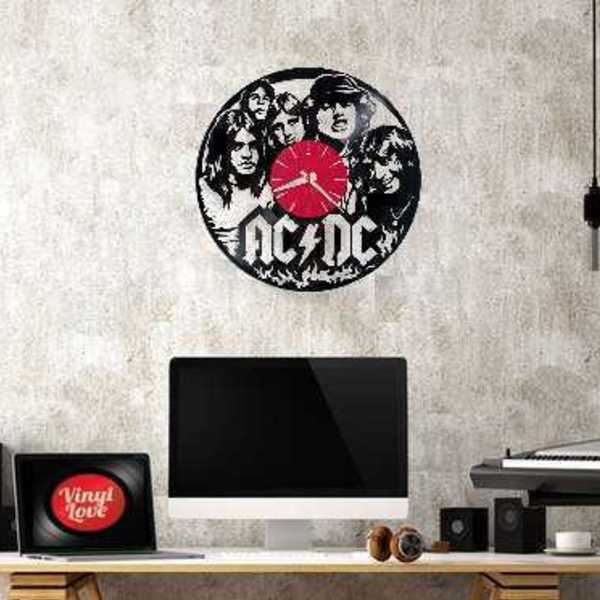 AC/DC Rock Band Vinyl Records Wall Clock - τοίχου, ρολόγια - 2