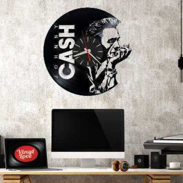 Johnny Cash singer vinyl record wall clock - τοίχου, ρολόγια - 2