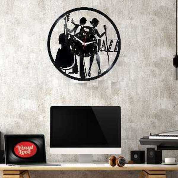 Jazz Man jazz woman , Music Vinyl Record Wall Clock - τοίχου, ρολόγια - 2