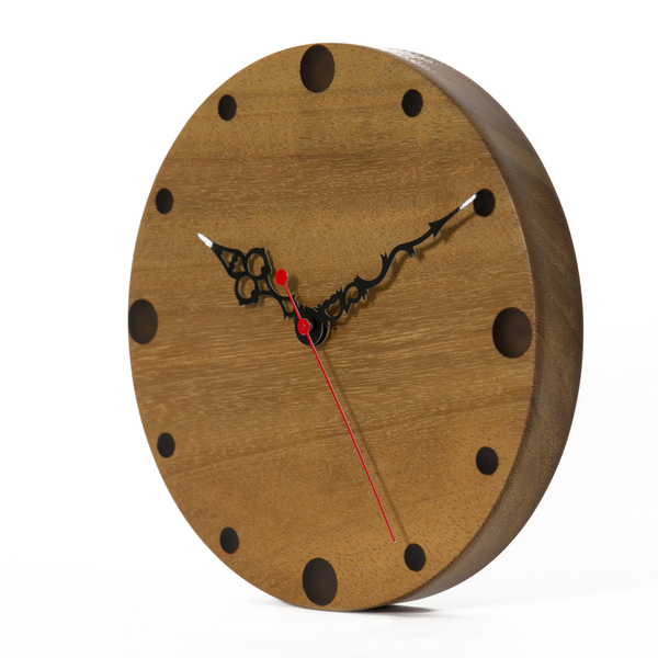 Ξύλινο ρολόι τοίχου - ξύλο, ξύλο, δώρο, διακόσμηση, τοίχου, χειροποίητα, διακόσμηση σαλονιού, ρολόγια - 2