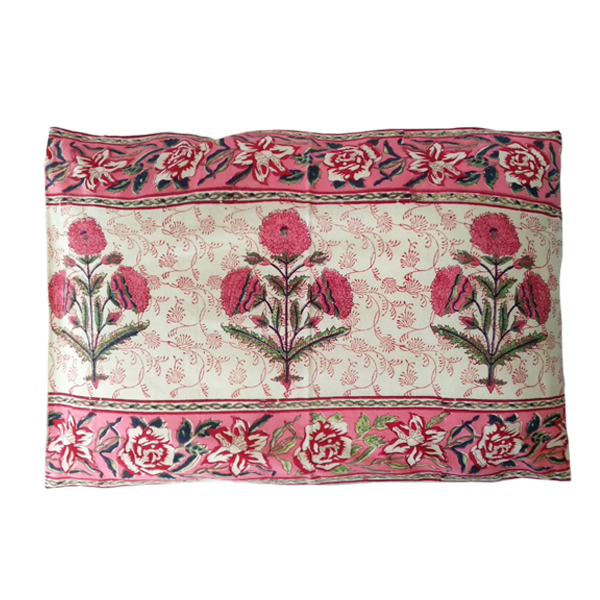 Σετ μαξιλάρια χειροποίητα με μεγάλα ροζ λουλούδια - βαμβάκι, χειροποίητα, μαξιλάρια