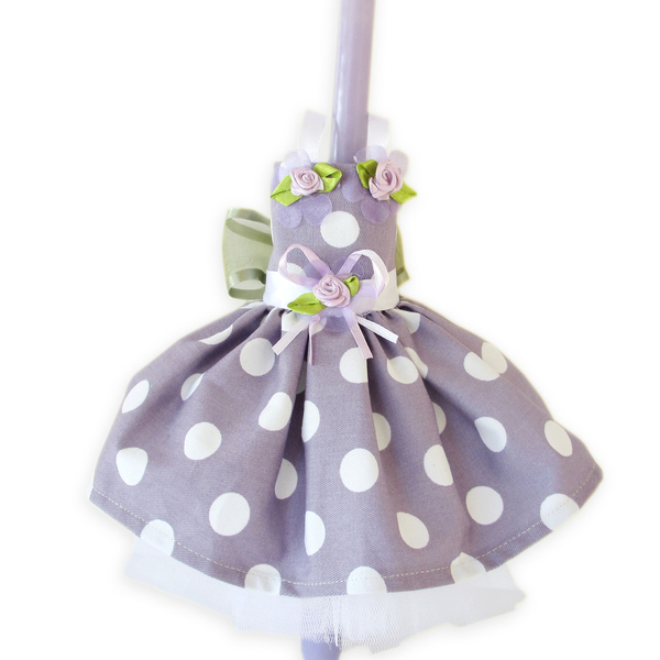 Κοριτσίστικη λαμπάδα με φόρεμα "Μαριέττα" 40cm - κορίτσι, λαμπάδες, για παιδιά