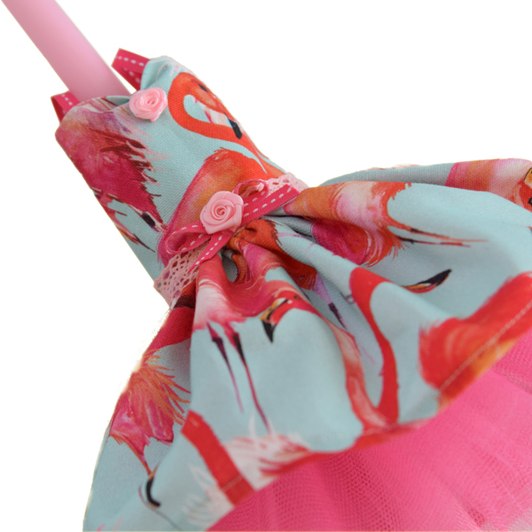 Κοριτσίστικη λαμπάδα με φόρεμα "Flamingo" 40cm - μπαλαρίνες, flamingos, για παιδιά, πριγκίπισσες - 4
