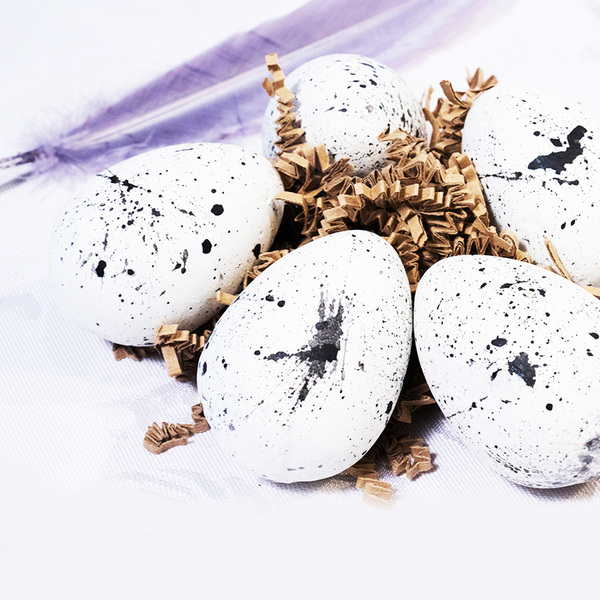 Λευκά τσιμεντένια Αυγά με μαύρες πιτσιλιές|Σετ των 6 - διακοσμητικά, πασχαλινά αυγά διακοσμητικά, για ενήλικες, πασχαλινή διακόσμηση, πασχαλινά δώρα - 3