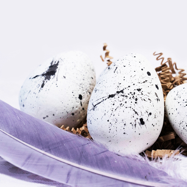Λευκά τσιμεντένια Αυγά με μαύρες πιτσιλιές|Σετ των 6 - διακοσμητικά, πασχαλινά αυγά διακοσμητικά, για ενήλικες, πασχαλινή διακόσμηση, πασχαλινά δώρα - 5