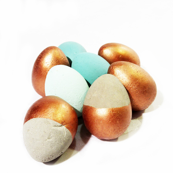Tσιμεντένια Διακοσμητικά αυγά σε Τυρκουάζ & Μπρονζέ τόνους|Σετ των 6 - διακοσμητικά, πασχαλινά αυγά διακοσμητικά, για ενήλικες, πασχαλινή διακόσμηση, πασχαλινά δώρα