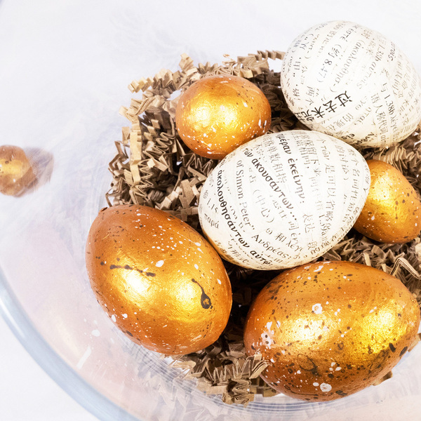 "Kατά Λουκάν Ευαγγέλιο" σε γυάλινη σύνθεση - διακοσμητικά, πασχαλινά αυγά διακοσμητικά, για ενήλικες, πασχαλινή διακόσμηση, πασχαλινά δώρα - 3