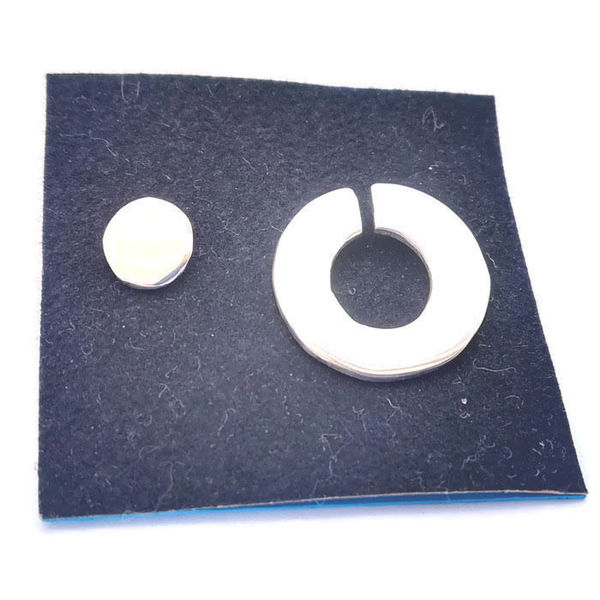 καρφωτά σκουλαρίκια, μεγάλος-μικρός κύκλος -ασήμι 925 - ασήμι, κύκλος, χειροποίητα, καρφωτά - 4