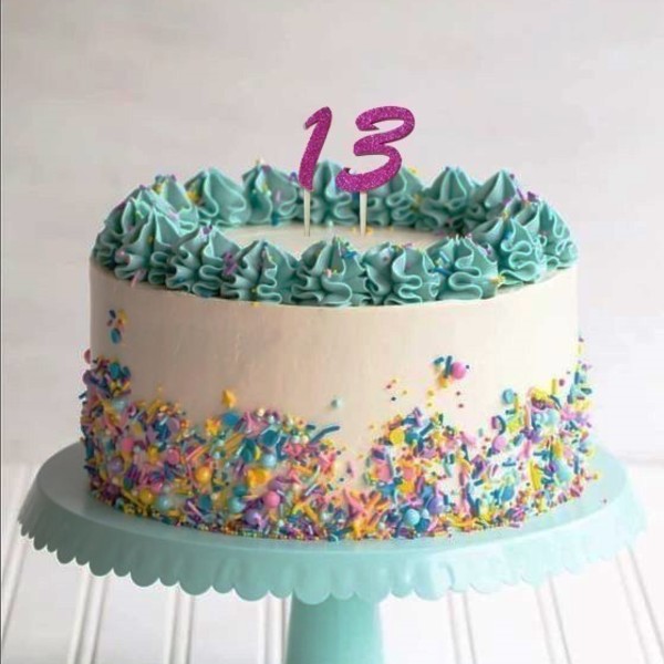 Cake topper Αριθμός με glitter για τούρτα - γενέθλια, διακοσμητικά για τούρτες, αγόρι, κορίτσι - 2