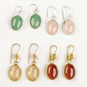 romatic oval earrings - ασήμι, μικρά, κρεμαστά, νυφικά